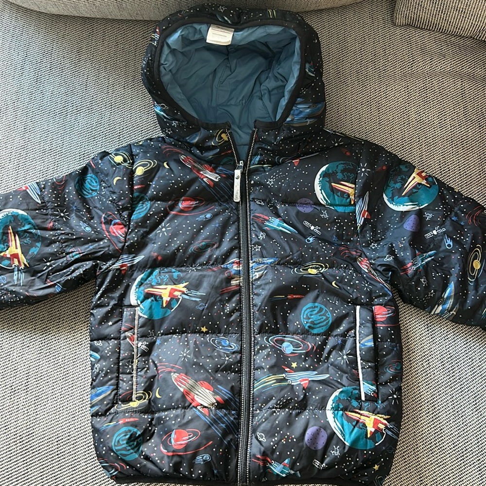 Hanna Anderson Toddler Kid Reversible Down Jacket